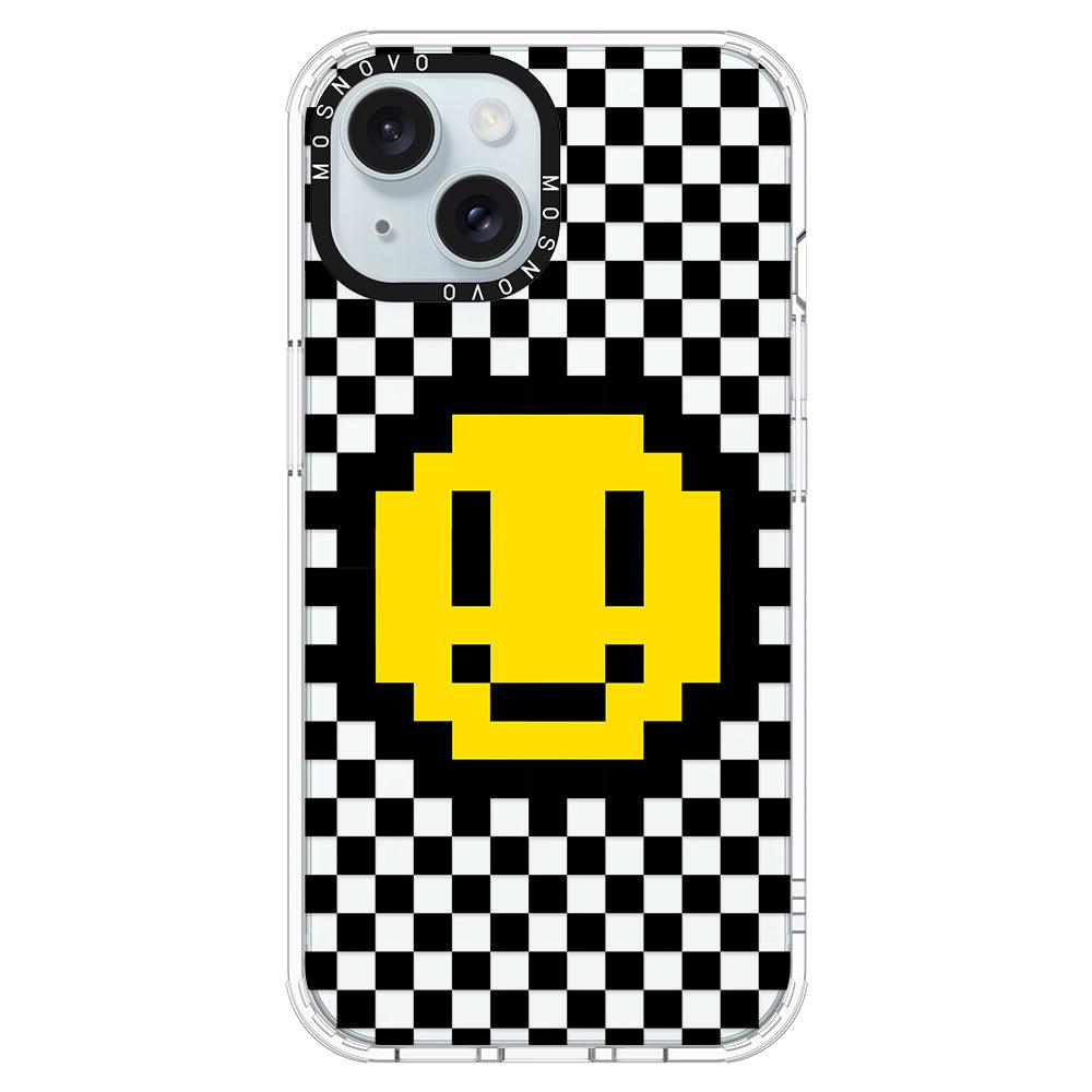 Smile Checkered Phone Case - iPhone 15 Plus Case - MOSNOVO