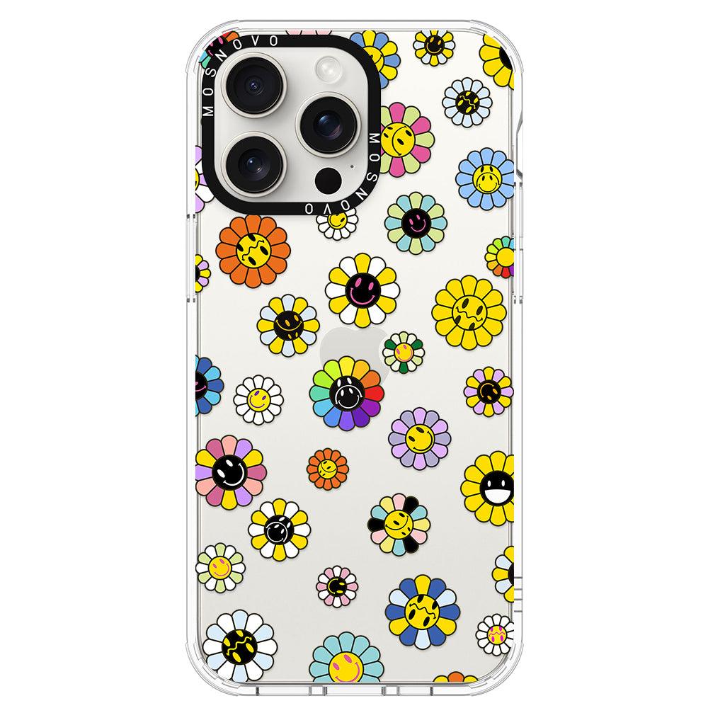 Flower Smiley Face Phone Case - iPhone 15 Pro Max Case - MOSNOVO