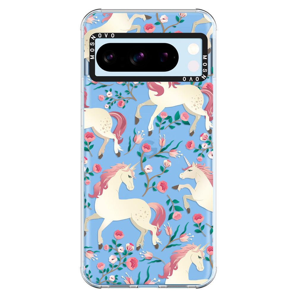 Unicorn with Floral Phone Case - Google Pixel 8 Pro Case - MOSNOVO