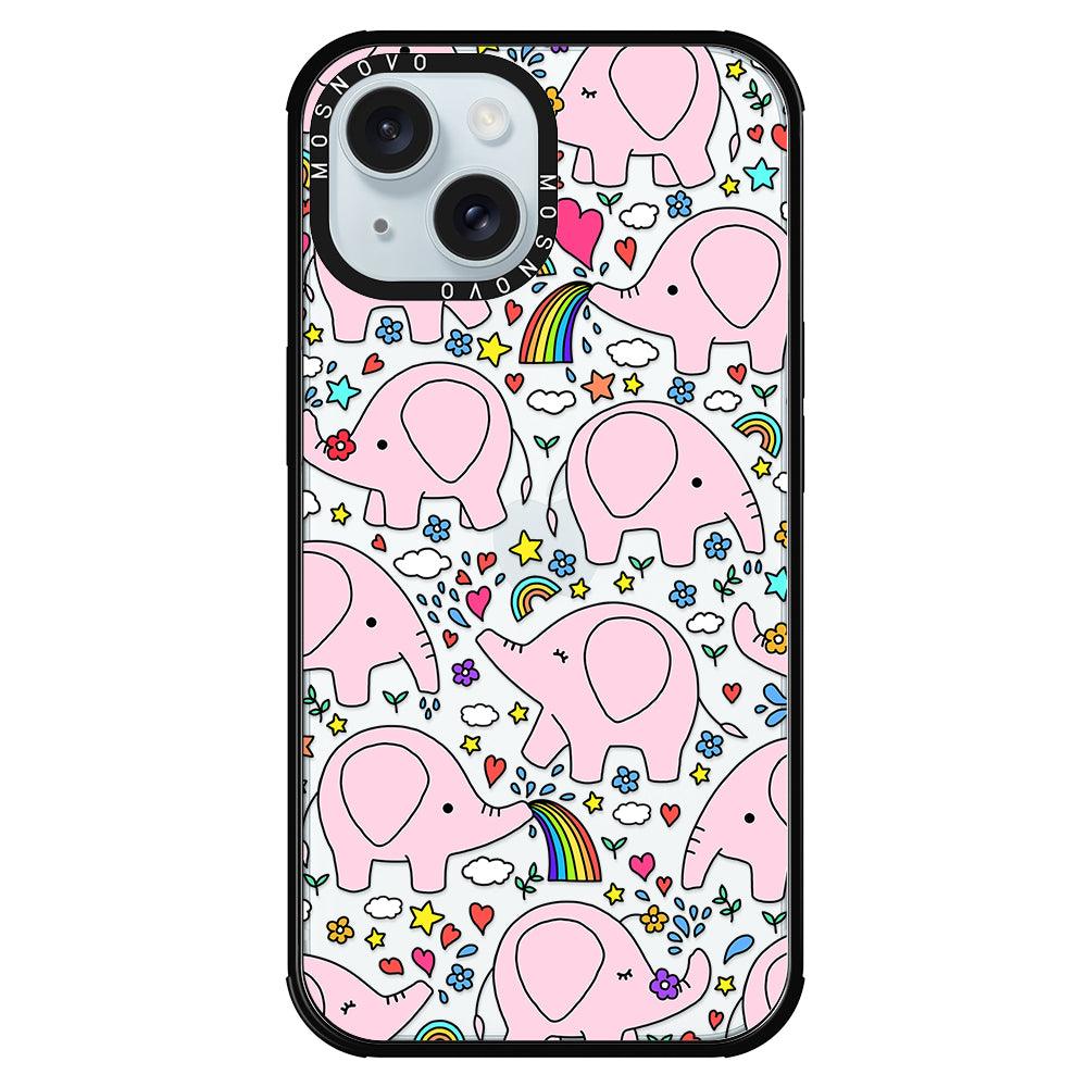 Pink Elephant Phone Case - iPhone 15 Plus Case - MOSNOVO