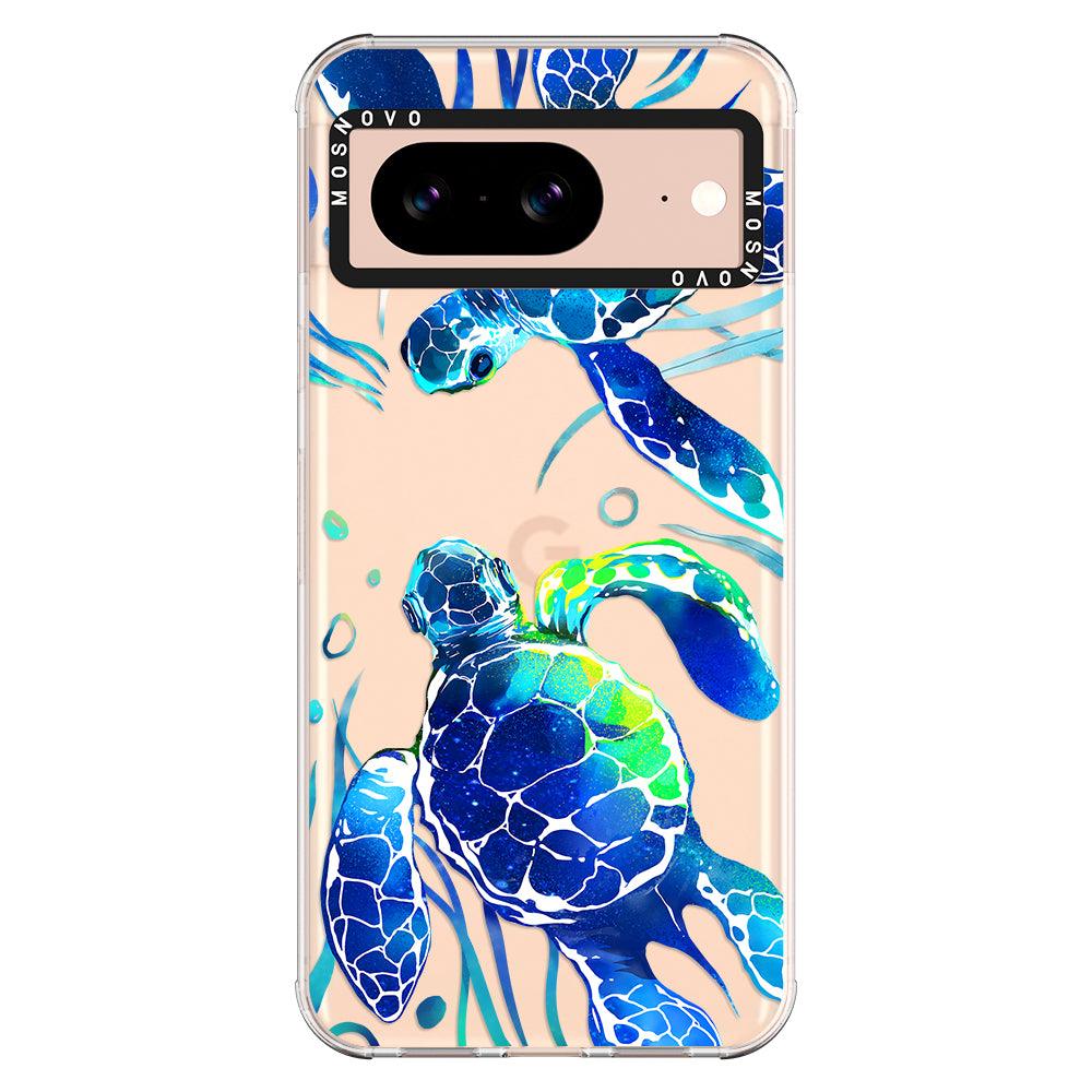 Blue Sea Turtle Phone Case - Google Pixel 8 Case - MOSNOVO