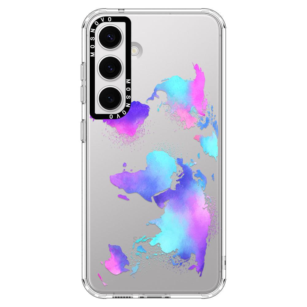 Psychedelic World Map Phone Case - Samsung Galaxy S24 Plus Case - MOSNOVO