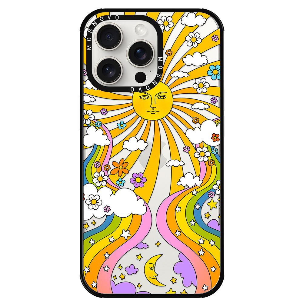 Rainbow Sun and Moon Phone Case - iPhone 15 Pro Max Case - MOSNOVO