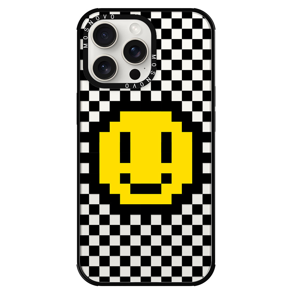 Smile Checkered Phone Case - iPhone 15 Pro Max Case - MOSNOVO