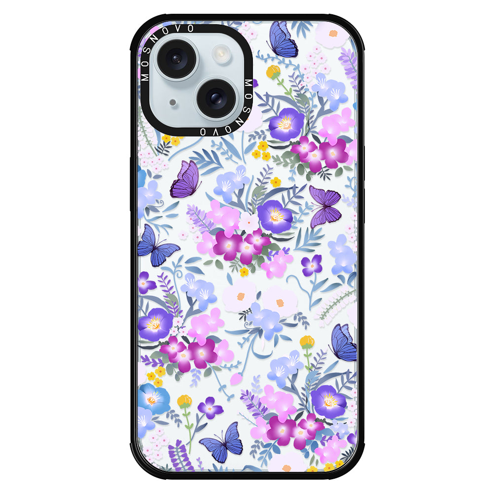 Purple Peri Nemophila Flower Phone Case - iPhone 15 Plus Case - MOSNOVO