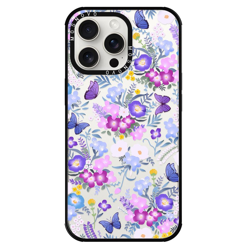 Purple Peri Nemophila Flower Phone Case - iPhone 15 Pro Max Case - MOSNOVO