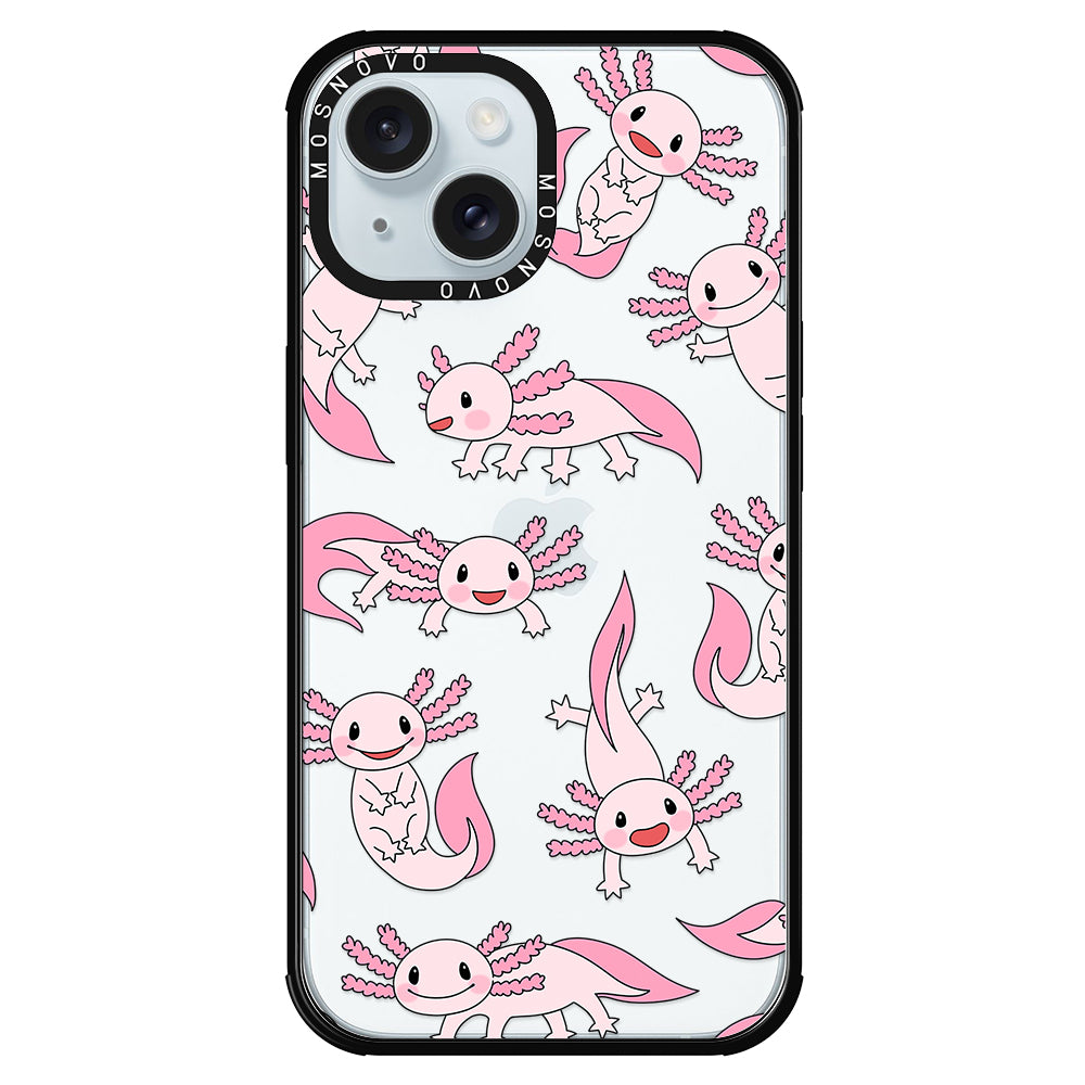 Pink Axolotl Phone Case - iPhone 15 Plus Case - MOSNOVO