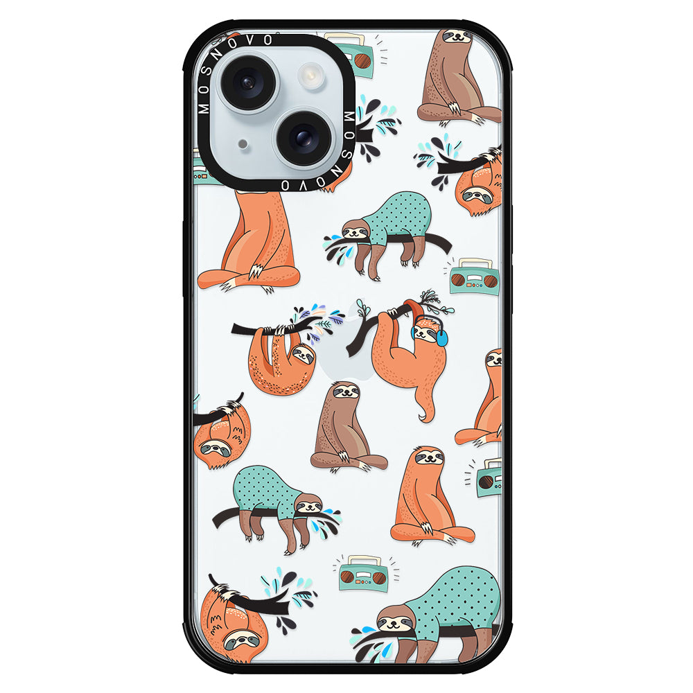 Musical Sloth Phone Case - iPhone 15 Plus Case - MOSNOVO