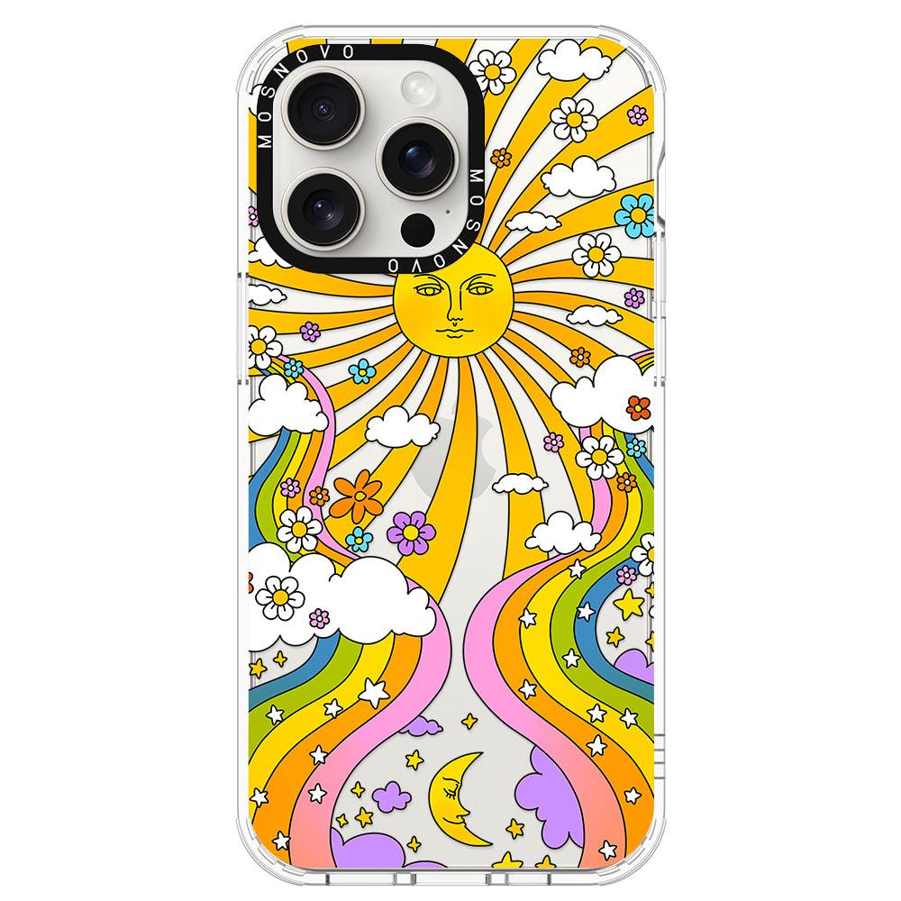 Rainbow Sun and Moon Phone Case - iPhone 15 Pro Max Case - MOSNOVO