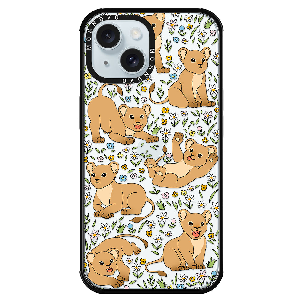 Cute Lions Phone Case - iPhone 15 Case Black