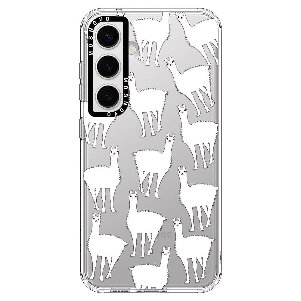 White Llama Phone Case - Samsung Galaxy S24 Case - MOSNOVO