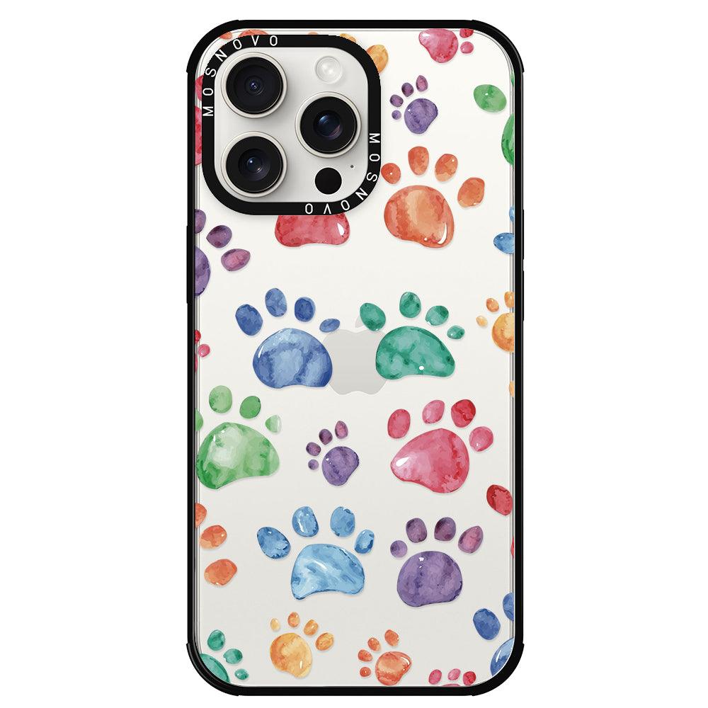 Colorful Paw Phone Case - iPhone 15 Pro Max Case - MOSNOVO