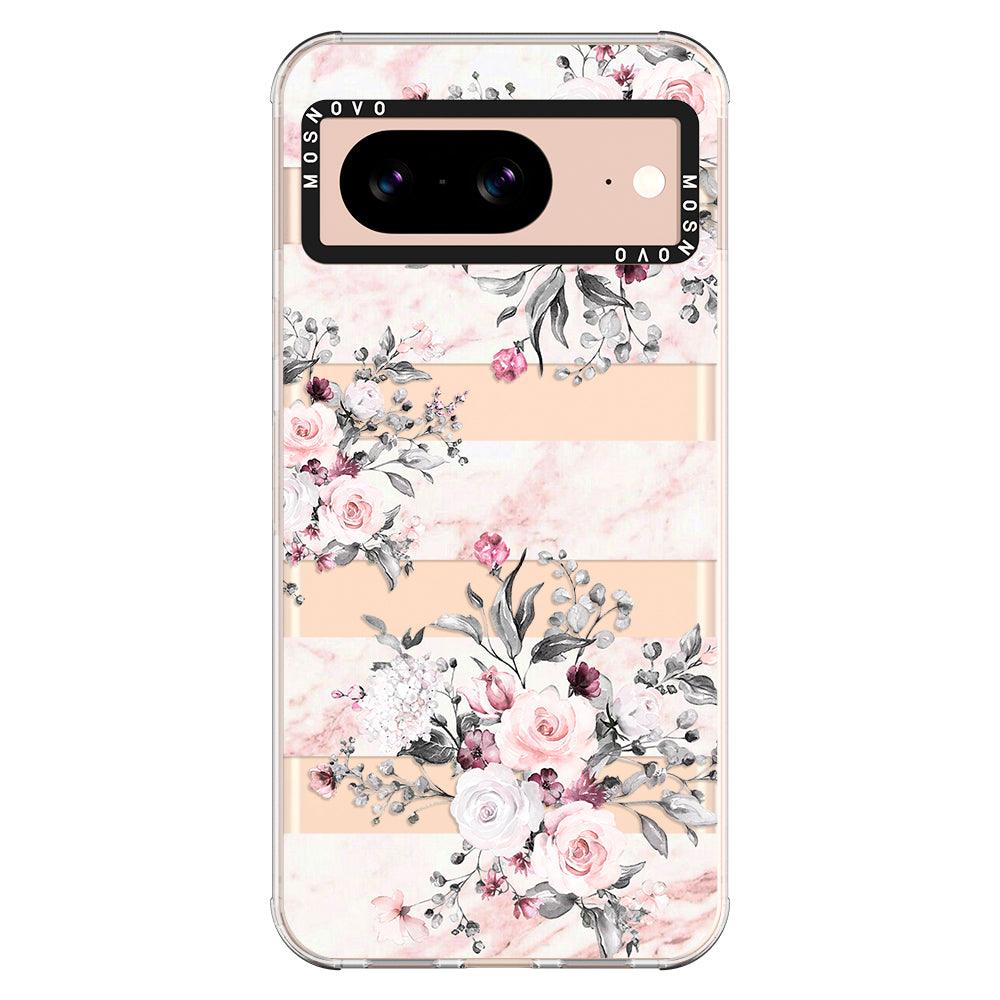 Pink Marble Flowers Phone Case - Google Pixel 8 Case - MOSNOVO