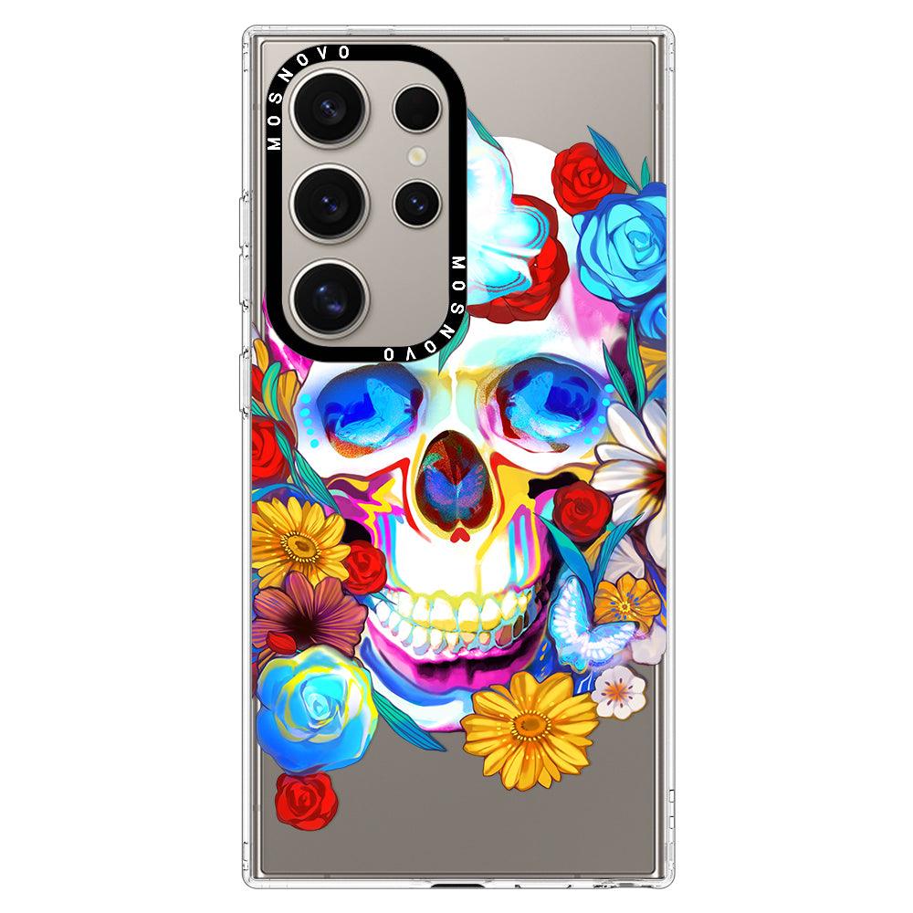 Sugar Flower Skull Phone Case - Samsung Galaxy S24 Ultra Case - MOSNOVO