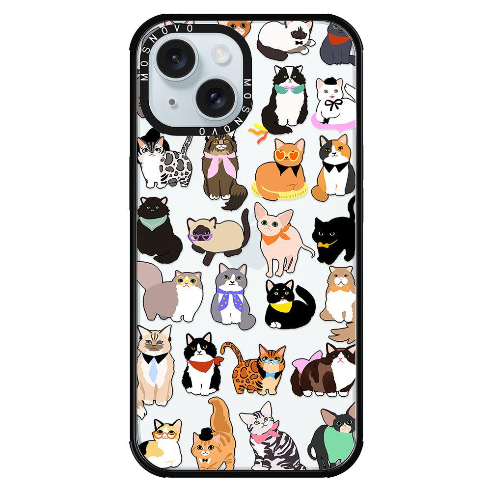 Cute Cat Phone Case - iPhone 15 Plus Case - MOSNOVO