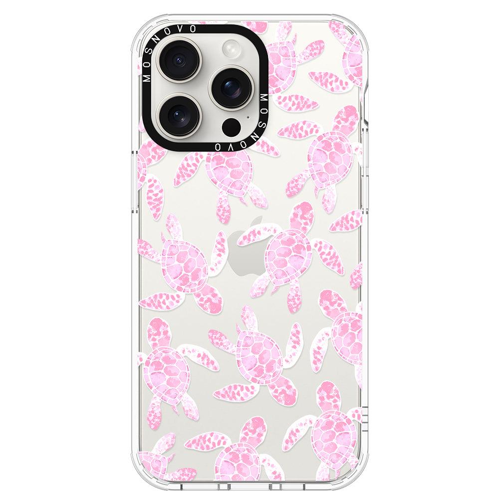 Pink Turtle Phone Case - iPhone 15 Pro Max Case - MOSNOVO