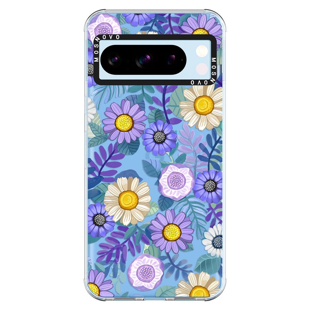 Purple Floral Phone Case - Google Pixel 8 Pro Case - MOSNOVO