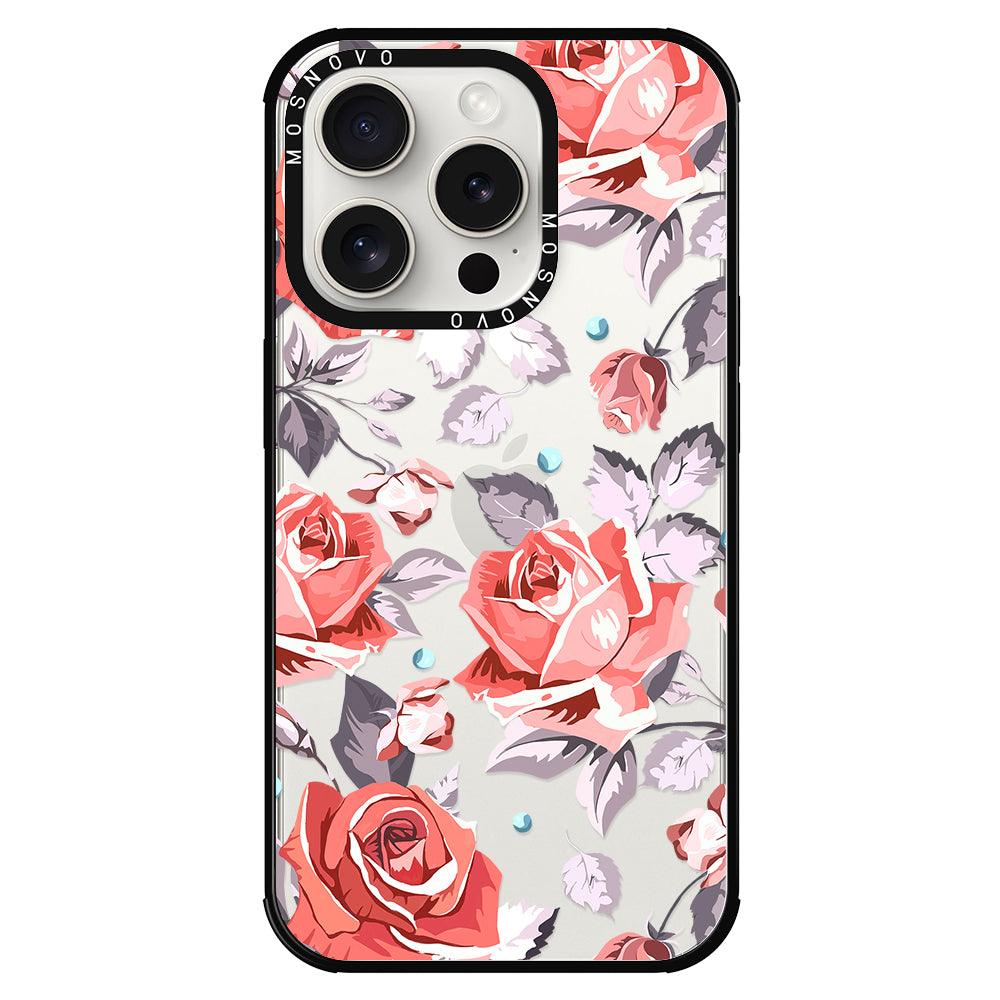 Retro Flower Roses Phone Case - iPhone 15 Pro Case - MOSNOVO