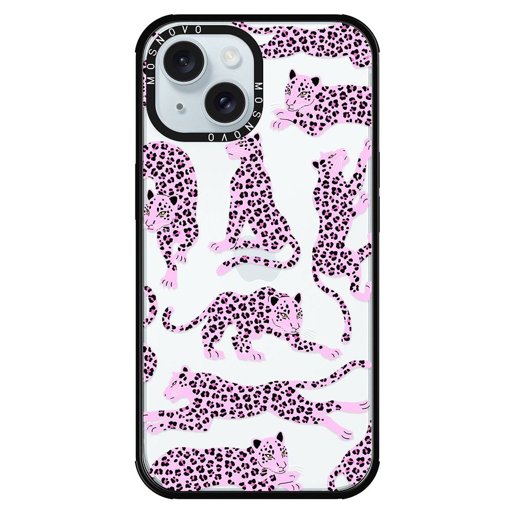 Pink Leopard Phone Case - iPhone 15 Case - MOSNOVO