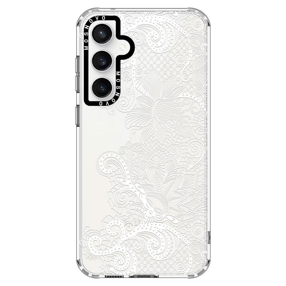 Lacy White Flower Phone Case - Samsung Galaxy S23 FE Case