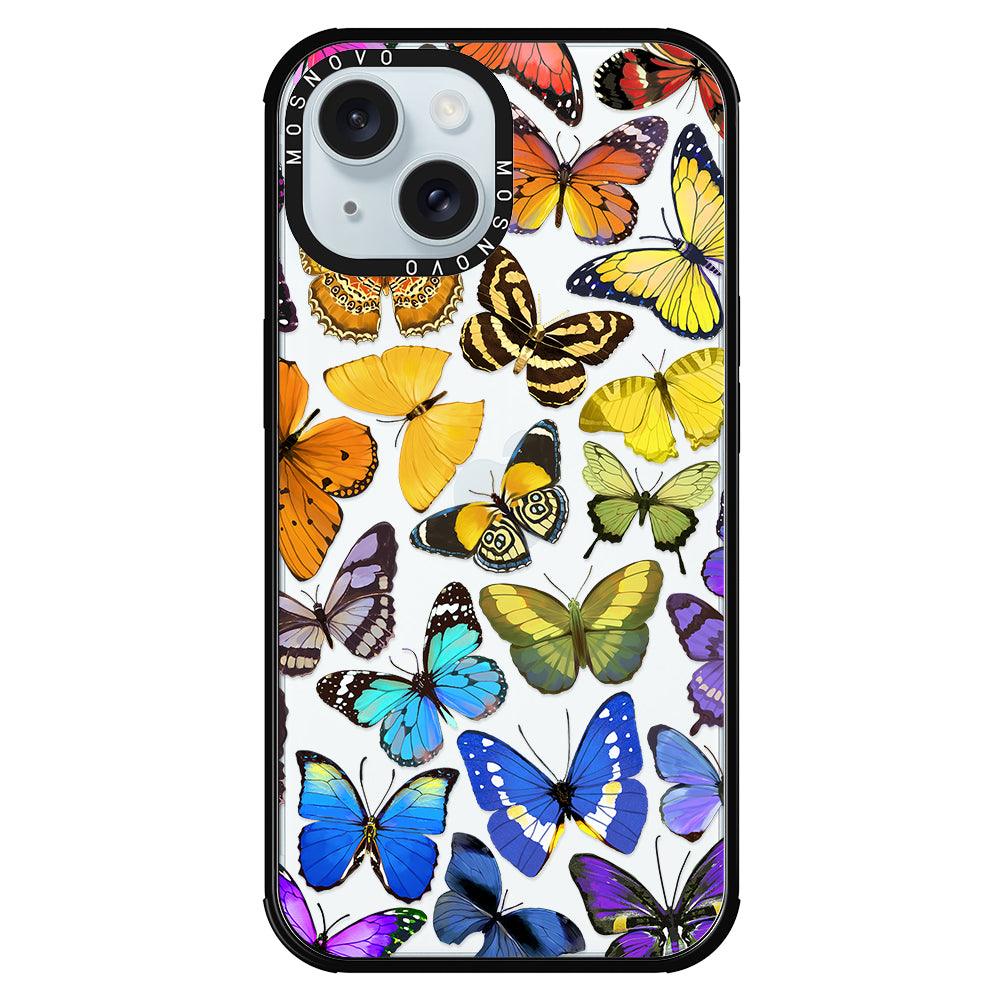 Rainbow Butterfly Phone Case - iPhone 15 Plus Case - MOSNOVO