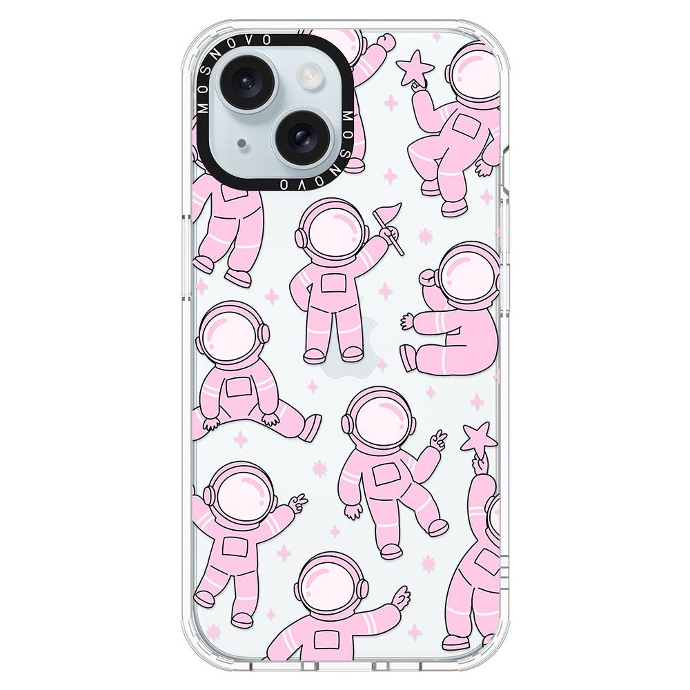 Pink Astronaut Phone Case - iPhone 15 Case - MOSNOVO