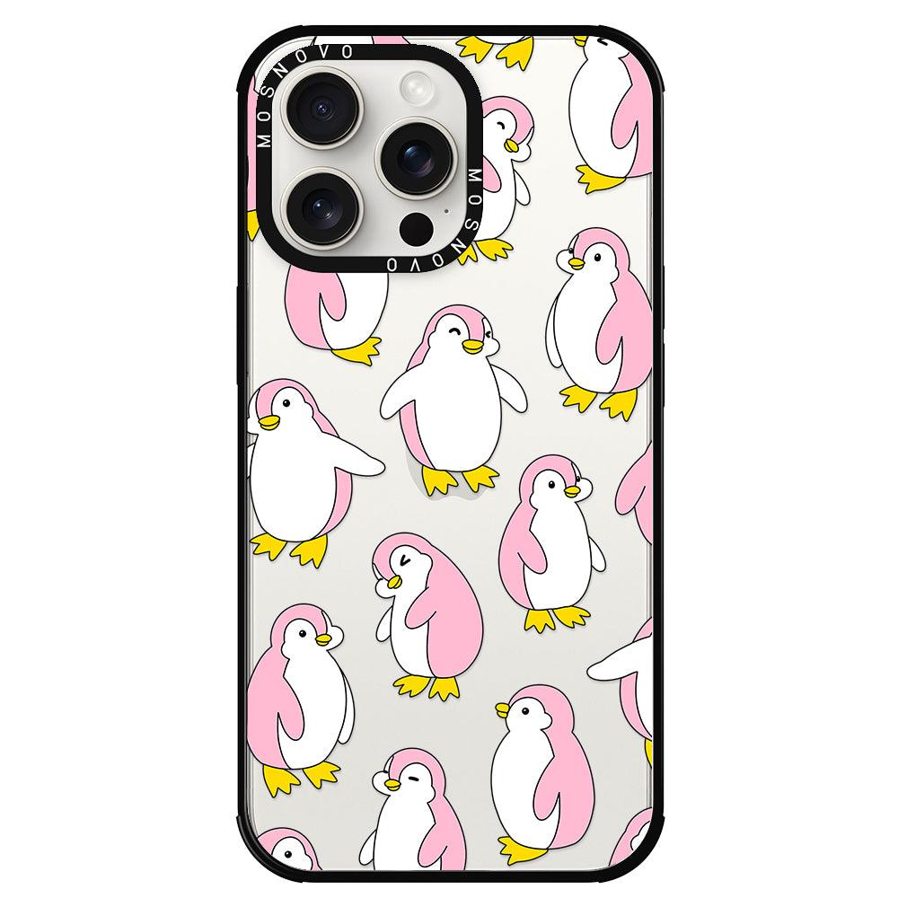 Pink Penguins Phone Case - iPhone 15 Pro Max Case - MOSNOVO