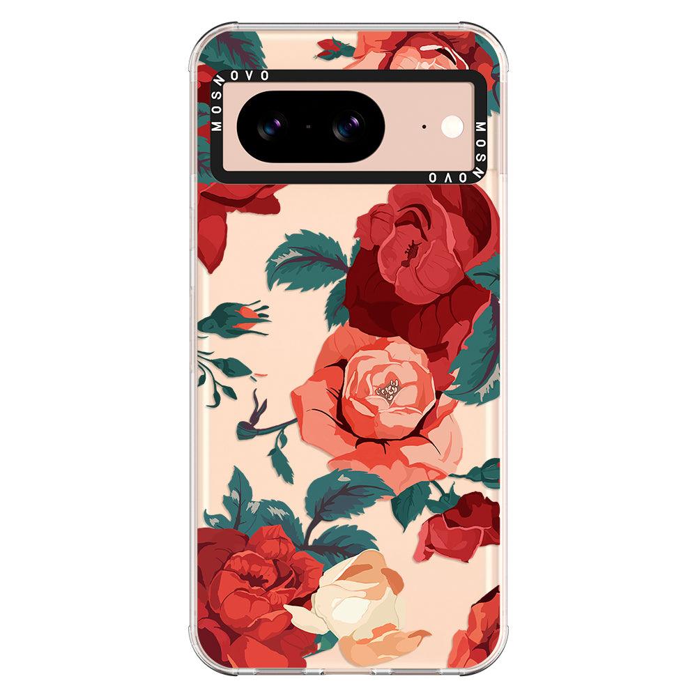 Vintage Red Rose Phone Case - Google Pixel 8 Case - MOSNOVO