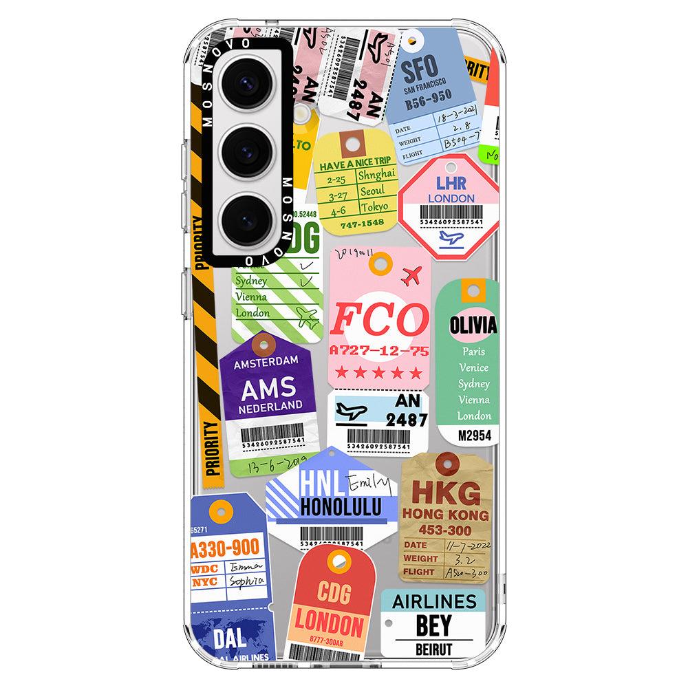 Air Ticket Labels Phone Case - Samsung Galaxy S24 Case - MOSNOVO