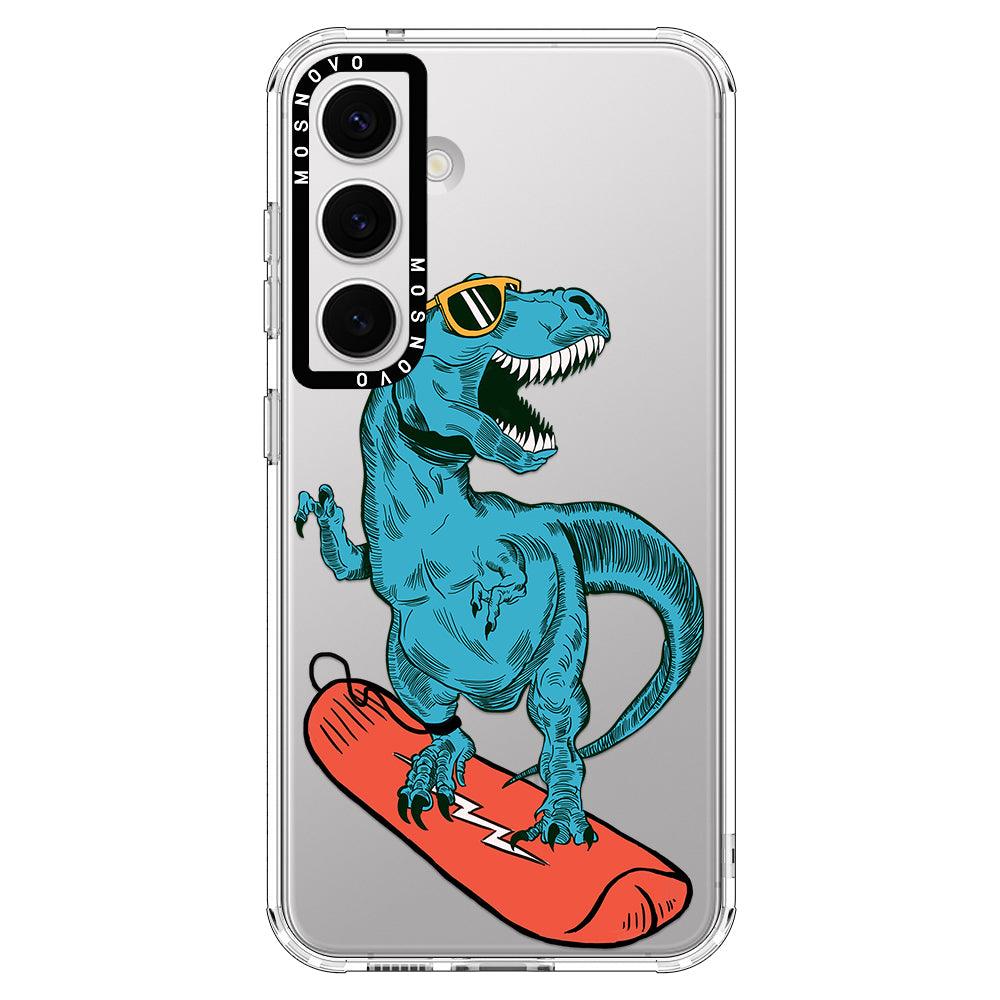 Surfing Dinosaur Phone Case - Samsung Galaxy S24 Case - MOSNOVO