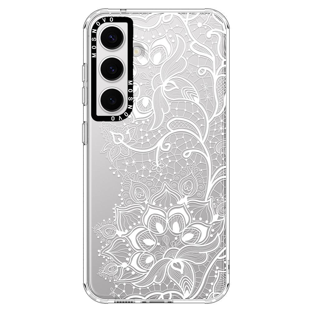 White Lotus Henna Phone Case - Samsung Galaxy S24 Plus Case - MOSNOVO