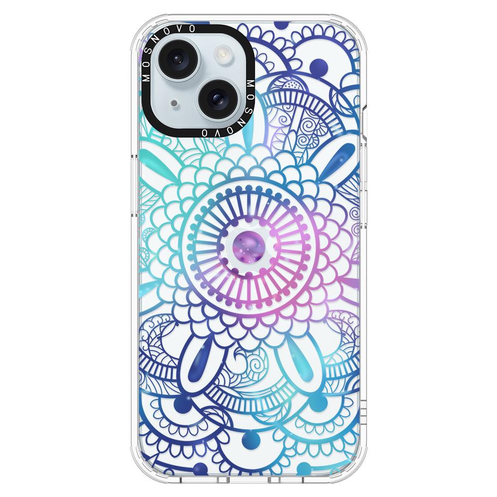 Violet Blue Mandala Phone Case - iPhone 15 Plus Case - MOSNOVO