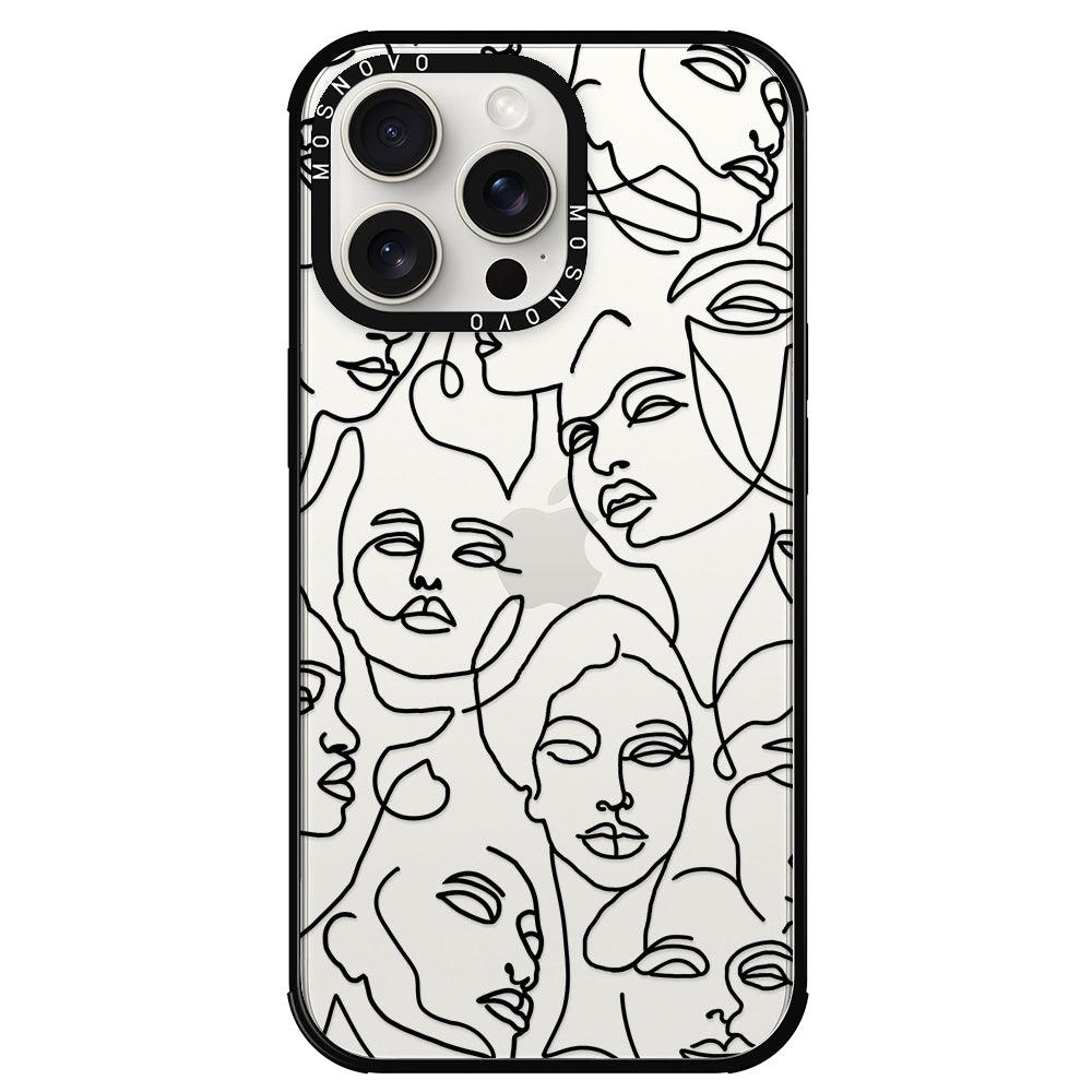 Abstract Face Line Art Phone Case - iPhone 15 Pro Max Case - MOSNOVO