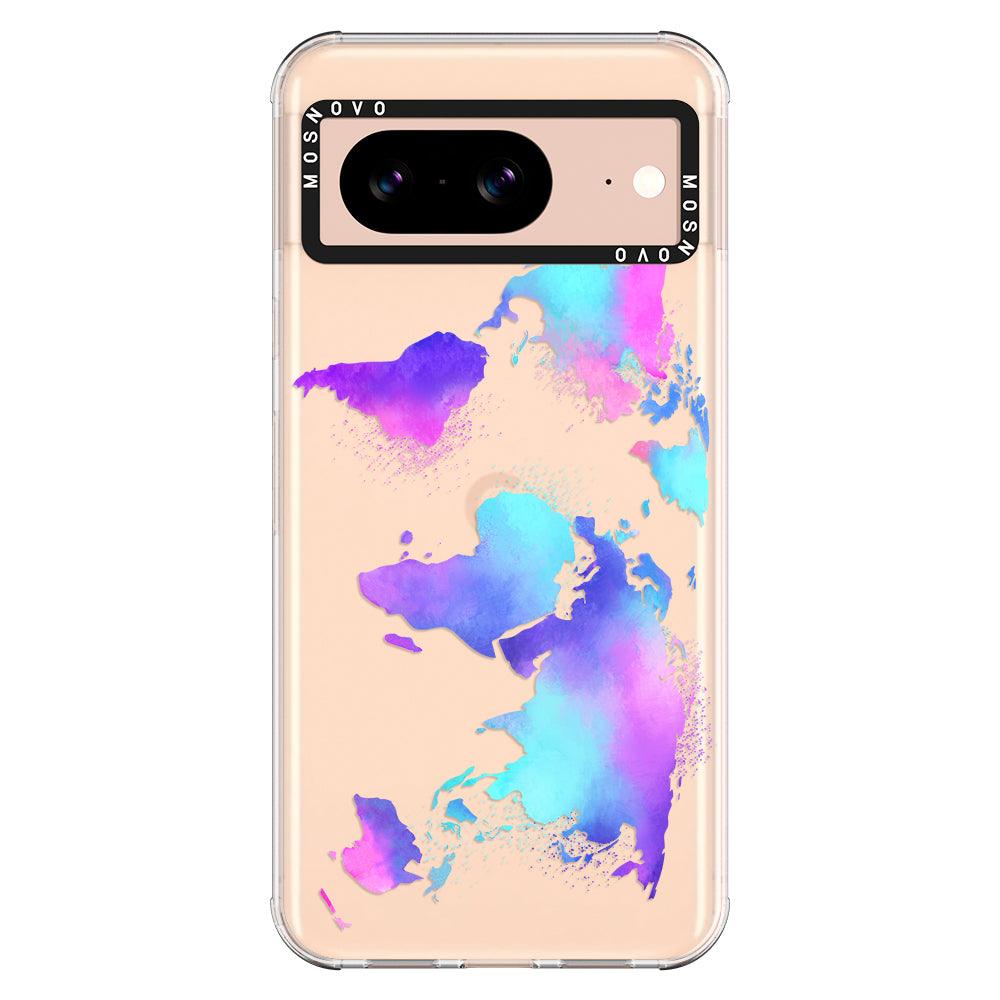 Psychedelic World Map Phone Case - Google Pixel 8 Case - MOSNOVO