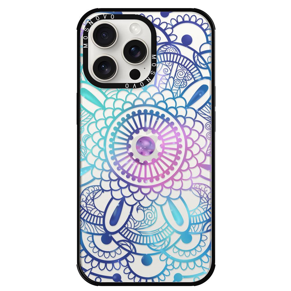 Violet Blue Mandala Phone Case - iPhone 15 Pro Max Case - MOSNOVO