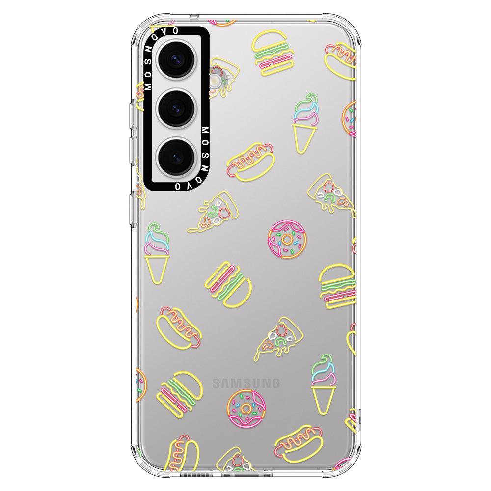 Neon Junk Food Phone Case - Samsung Galaxy S24 Case - MOSNOVO