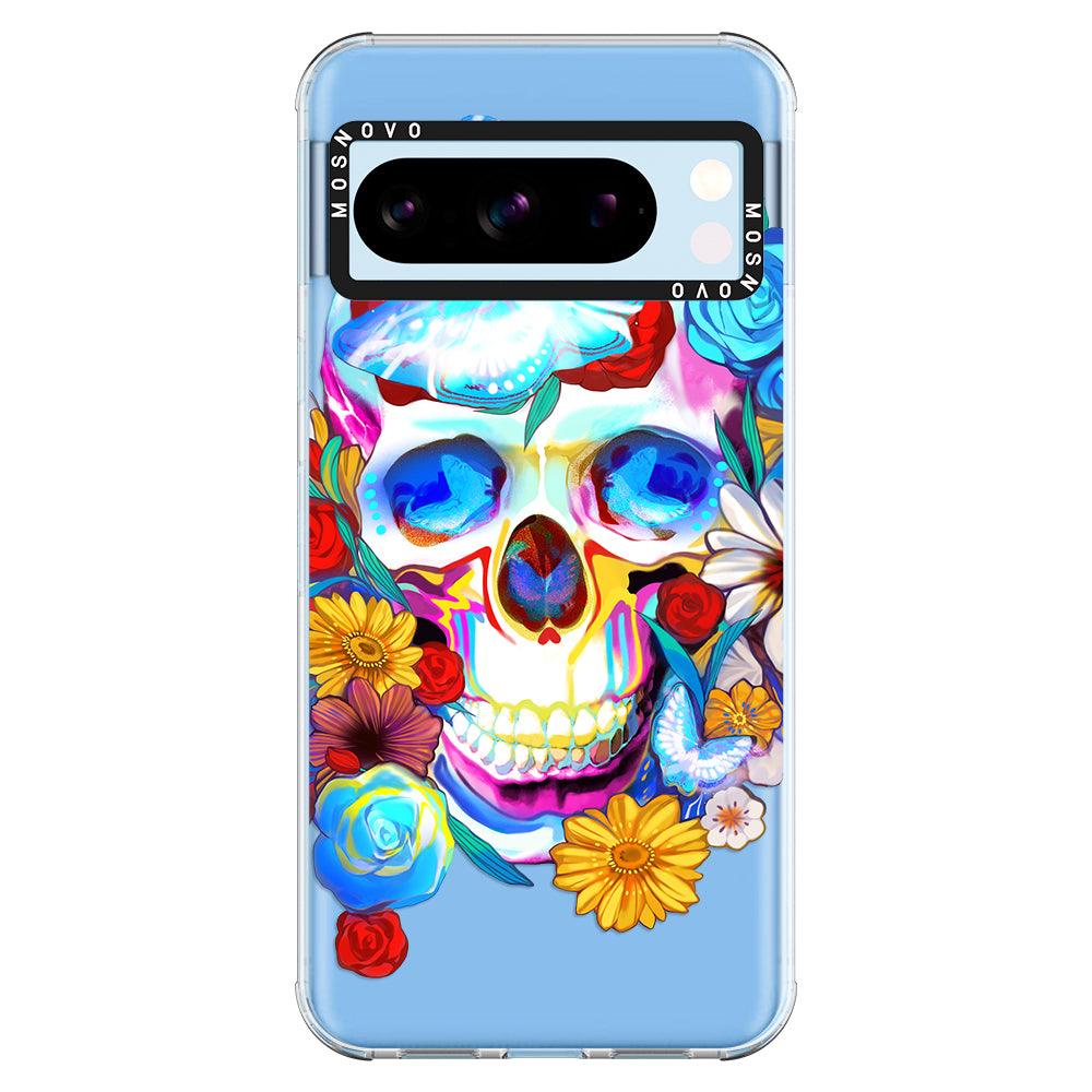 Sugar Flower Skull Phone Case - Google Pixel 8 Pro Case