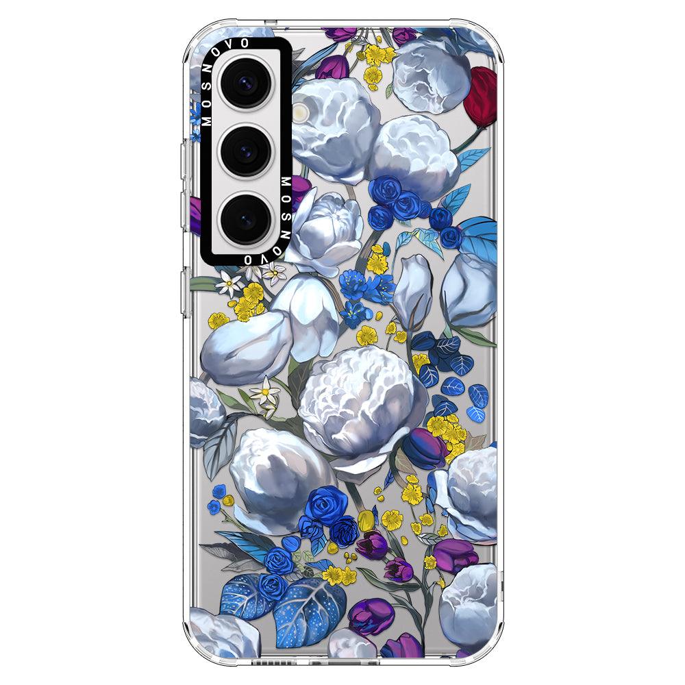 Purple Blue Floral Phone Case - Samsung Galaxy S24 Plus Case - MOSNOVO