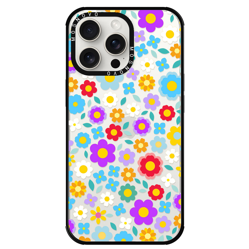 Retro Flower Phone Case - iPhone 15 Pro Max Case - MOSNOVO