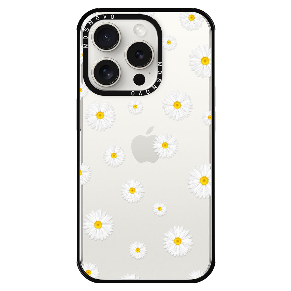 White Daisy Phone Case - iPhone 15 Pro Case - MOSNOVO