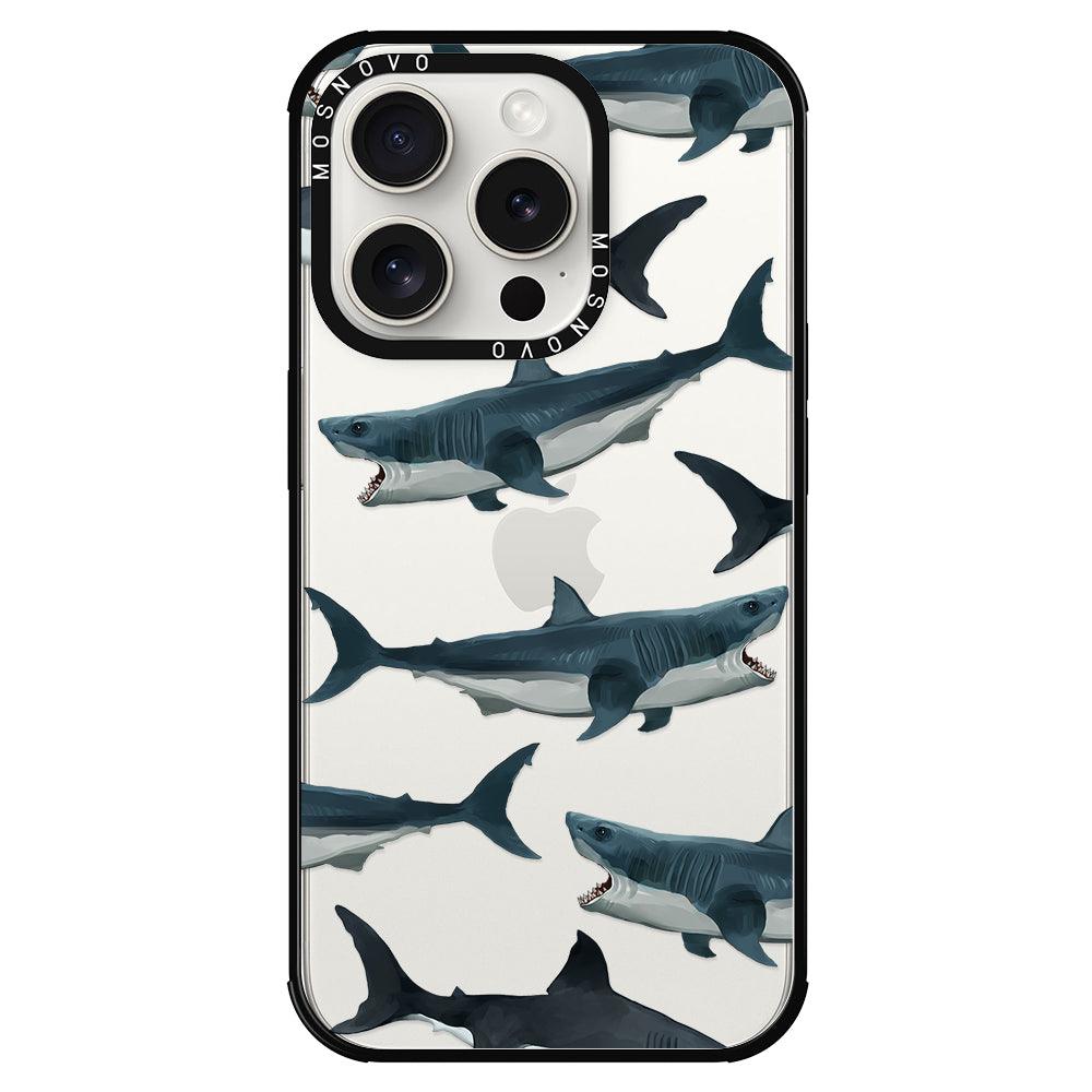 White Shark Phone Case - iPhone 15 Pro Case - MOSNOVO