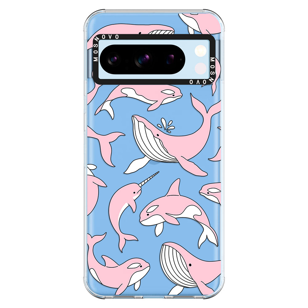 Pink Whales Phone Case - Google Pixel 8 Pro Case - MOSNOVO