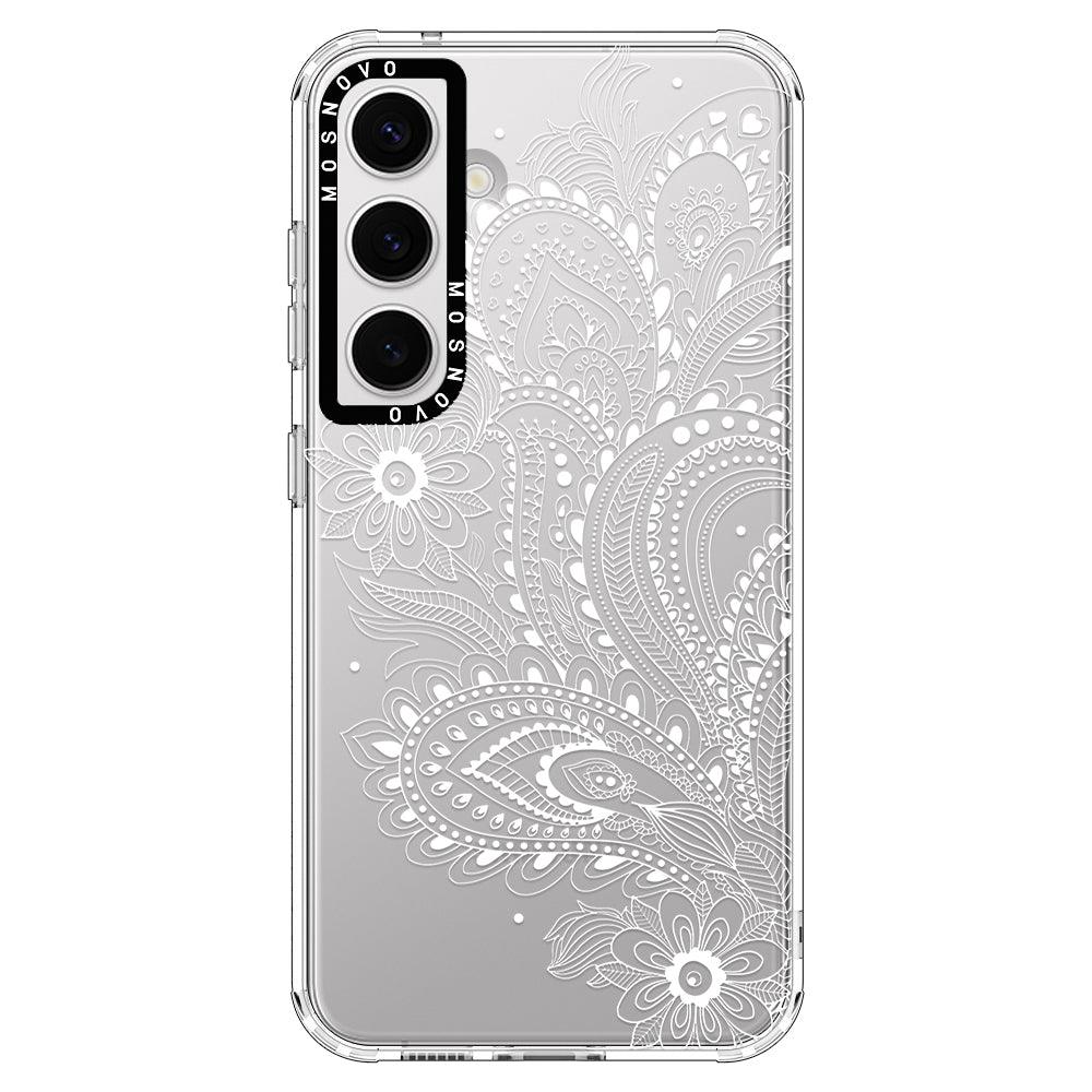 Aesthetic Flower Henna Phone Case - Samsung Galaxy S24 Case - MOSNOVO