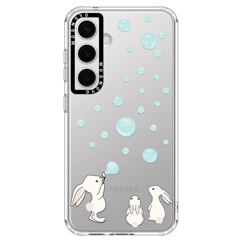 Bunny Blow Bubble Phone Case - Samsung Galaxy S24 Plus Case - MOSNOVO