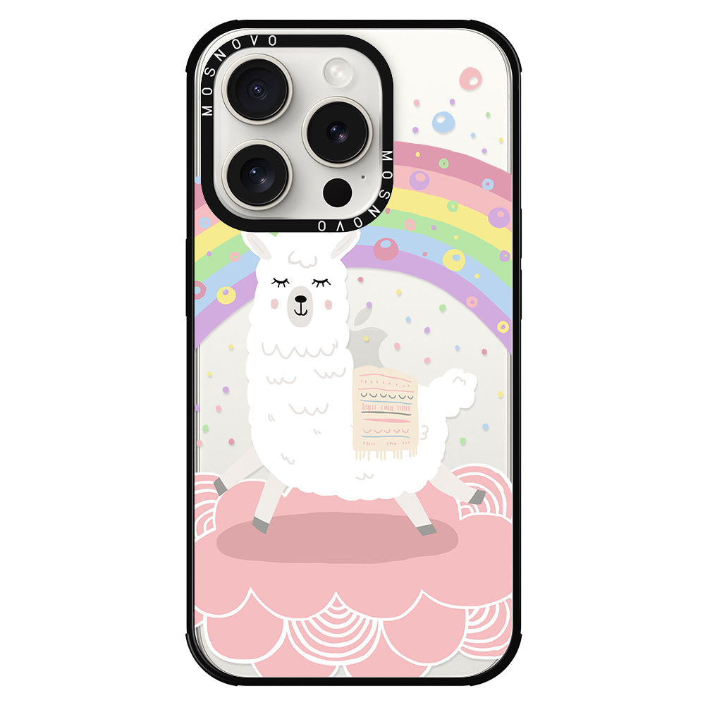 Rainbow Alpaca Phone Case - iPhone 15 Pro Case - MOSNOVO