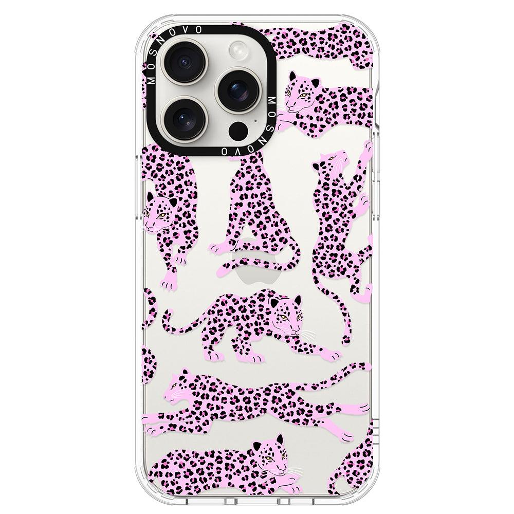 Pink Leopard Phone Case - iPhone 15 Pro Max Case - MOSNOVO