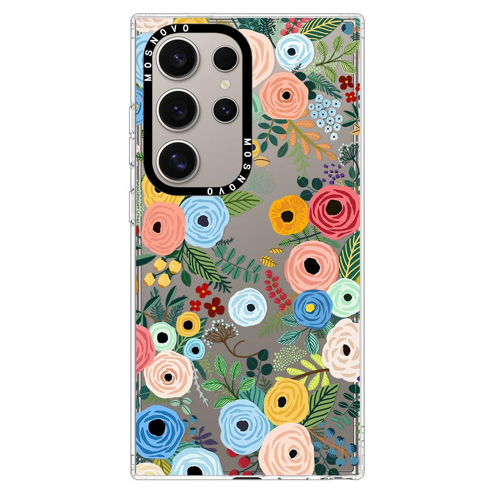 Pastel Floral Garden Phone Case - Samsung Galaxy S24 Ultra Case - MOSNOVO