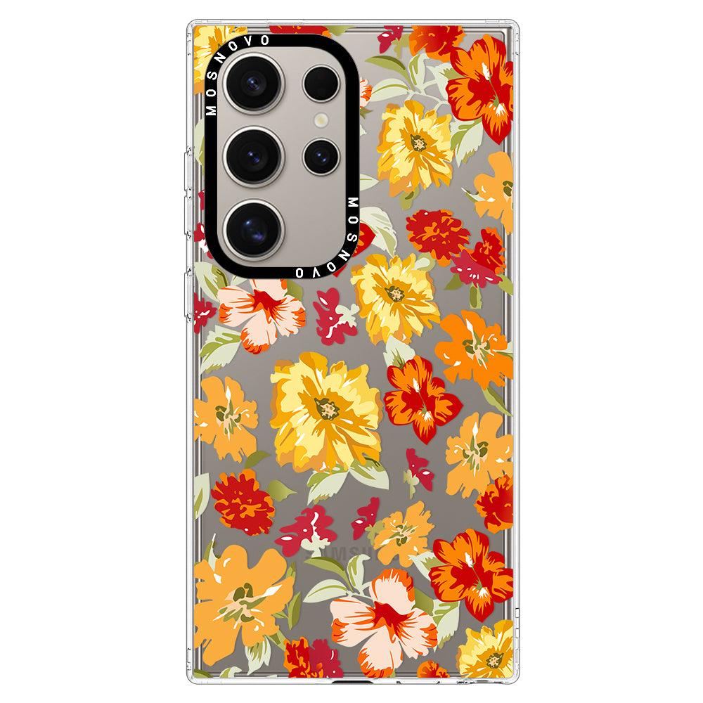 70s Boho Yellow Flower Phone Case - Samsung Galaxy S24 Ultra Case - MOSNOVO