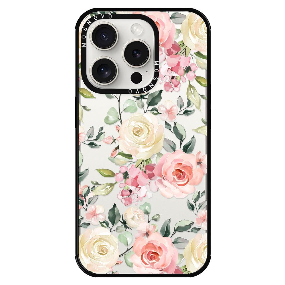 Watercolor Flower Floral Phone Case - iPhone 15 Pro Case - MOSNOVO