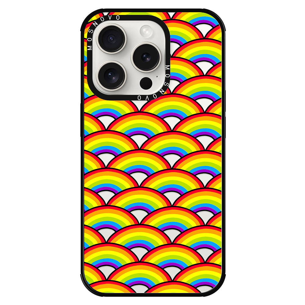 Rainbow Waves Phone Case - iPhone 15 Pro Case - MOSNOVO